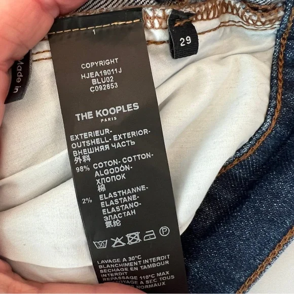 The Kooples Women’s Slim Jeans in Deep Indigo. Size 29. NWT - Picture 8 of 11